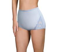 Shadowline Women's Nylon Full Brief Panty with Lace 3-Pack, Peri Frost, 6