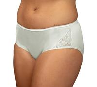 Shadowline Women's Nylon Hipster Panty with Lace Insert 3 Pack, Silver, 7 (Pack of 3)