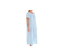 Shadowline Women's Petals 53 Inch Short Flutter Sleeve Long Gown, Blue, Medium