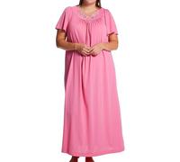 Shadowline Women's Petals 53 Inch Short Flutter Sleeve Long Gown, Rosy Pink, Medium