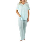 Shadowline Women's Petals Short Sleeve Pajama, Sea Foam, 46