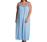 Shadowline Women's Plus-Size Beloved 53-Inch Braided Spaghetti Strap Long Gown, Blue, 1x