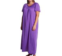 Shadowline Women's Plus-Size Petals 53 Inch Short Flutter Sleeve Long Gown - purple - 3X