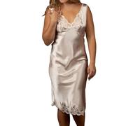 Shadowline Women's Rochelle Satin Full Slip with Adjustable Straps, Taupe, S
