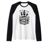 Shadows Dance Tonight Witches Ghosts Halloween Raglan Baseball Tee