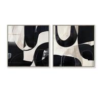 Shadows Duo Framed Acrylic Print Modern Abstract Art Set by Art Remedy, Silver Frame, 12 x 12