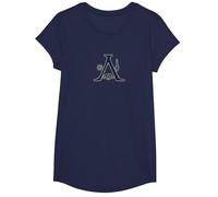 Shadows for Silence Threnody Symbol T-Shirt, Girls, Navy Blue, Medium