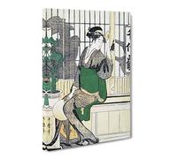 Shadows On The Shoji By Kitagawa Utamaro Canvas Print | Gallery Wrapped 30mm Frame Wall Art | 24x16 inches | Ready to Hang | Asian Picture | Living Room Bedroom Lounge Office