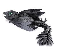 Shadowsoar 3D Printed Wyvern Dragon With Wings, Articulated & Adjustable Wings, Desktop Pet