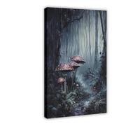 Shadowy Forest Cottagecore Dark Academia Mystical Woodland Canvas Poster Wall Art Decor Print Picture Paintings for Living Room Bedroom Decoration 16x24inch(40x60cm)