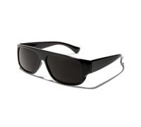 ShadyVEU Basik Eyewear - Super Original Old School Eazy E Gangster Dark Lens Sunglasses, Black Frame / Super Dark Black Lens, M