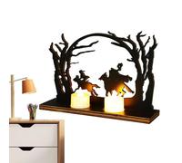Shaersu Black Candle Holder | Headless Human Horse Figures - Wood Dead Tree Figurine for Bookshelf Kitchen Windowsill Entryway Dining Room