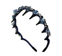 Shaersu Claw Headband | Elegant Braid Rhinestones Headbands with Teeth | Fashion Hair Hoop Anti-Slip Head Bands for Women Summer Daily Gym Travel Home Party Music Festivals Dating