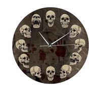 Shaersu Halloween Wall Clock,Gothic Halloween Novelty Wall Clock | Modern Battery Operated Silent Decor for Christmas Bathroom Home Indoor Living Kitchen Farmhouse Bedroom