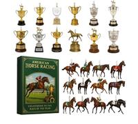 Shaersu Horse Racing Christmas Advent - 2D Acrylic Funny Decoration 24 Days | Racehorse Trophies Tree Ornament Countdown Calendar - for Home Vacation Christmas Tree Window Door Equestrian Enthusiasts