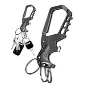 Shaersu Key Fob, Bottle Opener, Car Keyring, Portable Compact Carabiner Survival Tool Screwdriver with 3 Key Rings for Men Women