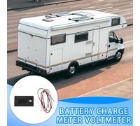 Shaersu Marine Battery Monitor - Lcd Golf Cart Battery Indicator with Temperature Sensor | Voltmeter Gauge with Accurate Readings for Golf Cart Marine Motor Vehicle Car Boat Application