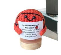 Shaersu Motivational Aid Plush, Inspirational Handmade Crochet Ball, Stress Management Decorative Crochet Ball with Motivational Saying for Home, Workplace, Housewarming and