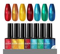 Shaersu Neon Gel Nail Polish - 7-Piece Colorful Gel Nail Polish,Glossy Manicure Glue Beauty Supply for Professional Detailing Styling Travel Daily Salon Holiday Wedding Enthusiasts