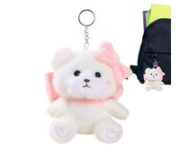 Shaersu Stuffed Animal Keychain | Bow Bear Backpack Key Pendant Decoration - Stuffed Animals Bag Pendant, Plush Bear Keychain, Plush Keyring Car Automobile Keychains for Women