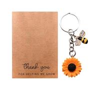 Shaersu Sunflowers Keyring for Women, Mother's Day Gift with Charm Pendant, Decorative Accessory with Thank You Card for Holidays, Birthday and Graduation