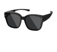 Shaersu Sunglasses for Wearing Over Glasses, Foldable Bicycle Sunglasses, Stylish Glasses for Outdoor, Driving, Travel, Cycling, Fishing, Hiking for Men and Women, black, Siehe Beschreibung
