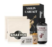 Shaevle All in One Violin Care Kit for Violin & Viola - Complete String Instruments Cleaning Maintenance Kit with Violin Rosin, Protective Oil, Bridge Non-Slip Oil and Cleaning Cloth
