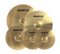 Shaevle Golden Cymbal Pack Alloy Cymbals Drum Cymbal Set 14"/16"/18"/20" 5-Piece Cymbal Set for Drum Set