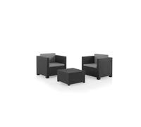 Shaf - Diva Tête à Tête | Dark Gray Color Garden Furniture Sets | Corner Outdoor Furniture Set in Resin Made with Recycled Materials