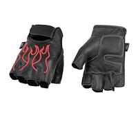 Shaf International Men's Fingerless Gloves (Black/Red, X-Large) (with Embroidery Hot Pin)