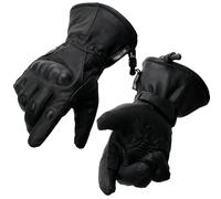 Shaf International Men's Waterproof Leather Gauntlet Gloves (Black, Medium)