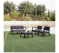 Shaf Valencia 4 Seater Plastic Garden Sofa Set - Dark Grey