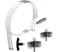SHAFFER PRO - Chimney Sweep Brush Kit for Wood and Pellet 9 m - Hedgehog 120 mm 150 mm EASYFLEX -16 Flexible Chimney Sweeping Rods