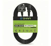 SHAFI® 3M Figure 8 Power Lead - Certified 90-Degree Right Angle 2-Pin IEC-C7 Cord - 3-Pin UK Plug 3A Fuse - Compatible PS4 & PS5 Power Cable UK Xbox Series X Smart LED TV Samsung TV LG TV Sony TV