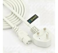 SHAFI® 3M Kettle Lead White - 3 Pin 0.75mm² Pure Copper Core - IEC C13 Power Cable UK Plug Replacement Power Lead Monitor Computer PC Projector Cooker Printer PS4 Pro PSU - 3 Meter White