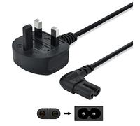 SHAFI 50cm Figure 8 Power Lead - Short 2-Pin Right-Angle IEC-C7 to Universal 3-Pin UK Plug Power Cable - Compatible Figure 8 Cable PS5, Xbox Series S/X, Smart LED Samsung TV LG Sony TV - 0.5-Meter