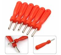 Shaft for Quick and For Easy Car Truck for Bike Tyre Remover Installer Set with Red Plastic Handle and Steel Valve Core Removal Tool Set 6pcs Tyre Valve Stem