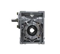 Shaft Input Worm Gear Reducer NRV25 Gear Ratio 50:1 Manual/Motor Dual-Use Input Shaft 9mm Output Bore 11mm
