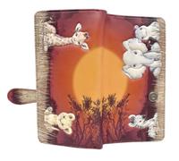 Shag Wear Africa Safari Large Wallet Baby Animals 7" Red