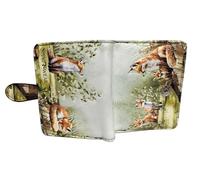 Shag Wear Fox Family Small Wallet for Women and Teen Girls Vegan Faux Leather Green 4.5", Green, Modern