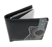 Shag Wear Guitar Head Billfold Wallet for Men and Teen Boys Vegan Faux Leather Black, Guitar Head, M, Modern