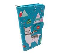 Shag Wear Llama Large Animal Wallet for Women Faux Vegan Leather 7" Teal, Teal, L, Modern