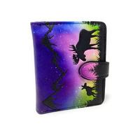 Shag Wear Moose Scene Aurora Borealis Small Animal Wallet for Women Vegan Faux Leather 4.5", Multicolor, S, Modern
