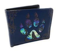 Shag Wear Wolf Paw Animal Wallet for Men and Teen Boys Vegan Faux Leather Dark Blue 4.5" Wide, Wolf Paw Dark Blue, M, Bifold Wallet