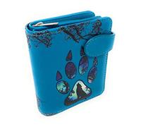 Shag Wear Wolf Paw Small Animal Wallet for Women and Teen Girls Vegan Faux Leather Light Blue 4.5", Light Blue, S, Modern