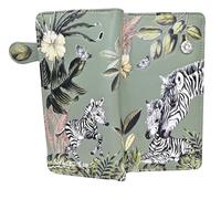 Shag Wear Zebra Jungle Large Wallet for Women and Teen Girls Vegan Faux Leather Mint Green 7"