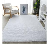 Shaggy Area Rug Large Washable NonSlip Soft Carpet for Living Room Bedroom & Kids' Room Modern Design White 80 x 200 cm