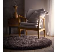 Shaggy Brown Round Rug - 133 x 133 cm - Chicago - Origins