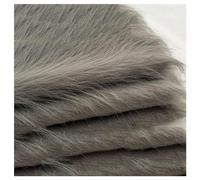 Shaggy Faux Fur Fabric 68 Colors Soft Plush12cm Long Pile Fake Fur Materials Craft Fabric, for Christmas Ornaments, Fursuit, Cosplay, Costume, Gnome Beards, Craft Supply, 50x180cm (Color : Silver Gre