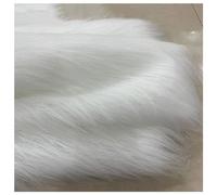 Shaggy Faux Fur Fabric 68 Colors Soft Plush12cm Long Pile Fake Fur Materials Craft Fabric, for Christmas Ornaments, Fursuit, Cosplay, Costume, Gnome Beards, Craft Supply, 50x180cm (Color : White)